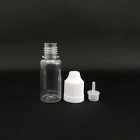 Flacon compte-gouttes en PET transparent de 10 ml avec bouchon sécurité enfant, flacon compte-gouttes en plastique pour huile