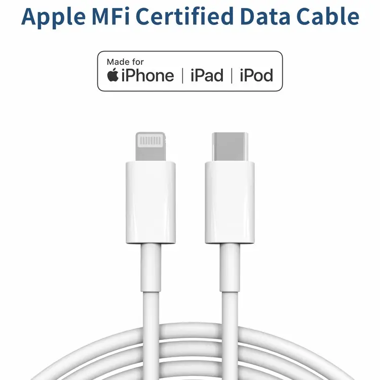 MFI Certified 1Meter TPE USB C to Lightning Cable for iPhone 3A PD Type C Fast Charging Data Cable for Apple Airpods iPod iPad