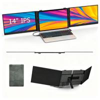 Extenseur d'écran triple ultra-fin pour ordinateur portable S8Pro 14 pouces 1080p IPS FHD HDR double moniteur USB-C/ Plug&Play pour ordinateurs portables de 13 à 17 pouces