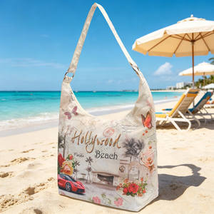 Sac à bandoulière esthétique Y2K avec impression personnalisée de ville et poche zippée pour la plage et les festivals d'été - Product Image 5