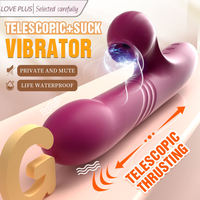 Vibrador Telescópico de Doble Acción con Succión para Mujeres, 2 en 1, Dildo Giratorio Automático para Punto G, Recargable, Juguetes para Adultos