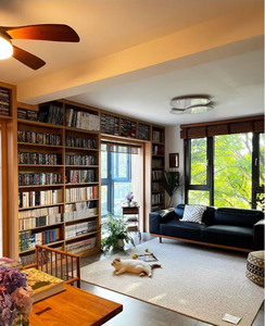 Solid Wood Wooden <b>Bookcases</b> <b>Bookshelf</b> with Glass Doors Custom Rotating Bookcasse - Product Image 2