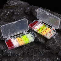 WEIHE Kit de leurres souples artificiels 5 couleurs, mini-œufs de sangue, appâts maggot, leurres pour eau douce et eau salée, boîte de leurres de pêche