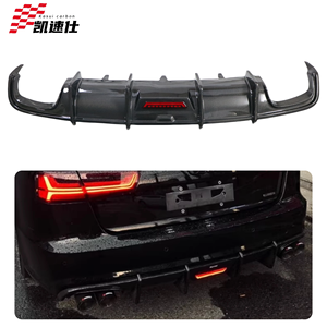 Diffuseur arrière en fibre de carbone pour <span class=keywords><strong>Audi</strong></span> A6 C7.5 S6 Coupé <span class=keywords><strong>RS6</strong></span> Berline S Line Sport, lèvre de pare-chocs avec éclairage, lèvre de pare-chocs arrière, lèvre arrière - Product Image 1