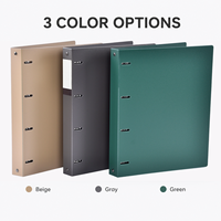 Classeur A4 personnalisé avec logo, 4 anneaux, couleurs Morandi, classeur en plastique durable, sans acide, résistant aux intempéries, pour fournitures de bureau et scolaires
