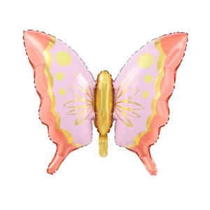 Nova borboleta dourada 3D balões decorações bonitos do partido adornam balões de alumínio