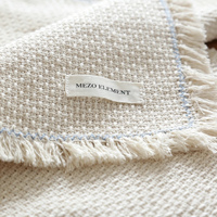 Set de table en coton naturel tissé avec pompons, résistant à la chaleur, style nordique, couleur unie, pour restaurant, anti-taches d'huile