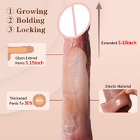 Funda Extensora Realista con Control Remoto de 8 Velocidades para Agrandar el Pene Vibrador Juguetes Sexuales Eróticos para Parejas Masturbador