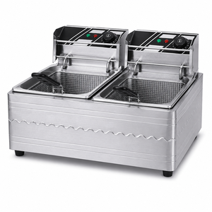 High Efficiency 5KW Double Tank Electric Deep Fryer YN-EF-82 Stainless Steel Countertop Fryer for Restaurant Fast Food Shop - Product Image 1