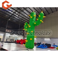 Modèle d'arbre de plante de cactus gonflable géant de 4m pour décorations