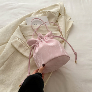 <b>Black</b> Velvet Drawstring Shoulder Bag Minimalist Style Single Strap Daily Use All Seasons - Product Image 5
