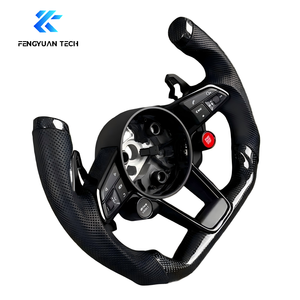 Volante in Fibra di Carbonio con LED per <span class=keywords><strong>Audi</strong></span> A1 A3 A4 A5 A6 A7 C5 C6 C7 C7.5 C8 B6 B7 B8 B8.5 B9 Gb 8v 8p B10 RS5 RS6 RS7 S5 S6 S7 - Product Image 3