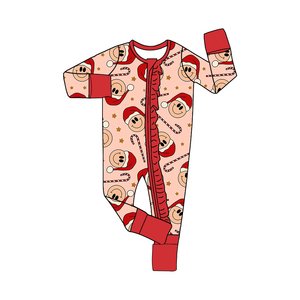 Hot Bán Trẻ Sơ Sinh Giáng Sinh Romper Tùy Chỉnh Ruffles Thiết Kế Bé Cô Gái Mùa Đông Gấp Tay Và Chân Dài Tay Áo Dây Kéo Đáng Yêu Ngủ - Product Image 6