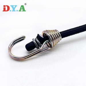 Hochwertige benutzer definierte schwarze 4mm Latex Bungee Seil elastische Bungee Gurte elastische Bugee Schnüre mit Metall haken - Product Image 2