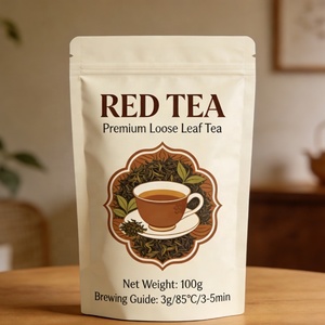 ถุงฟอยล์ซิปล็อคแบบกำหนดเองสำหรับบรรจุภัณฑ์ชาแดง ชาดำ พร้อมหน้าต่างใส ปลอดภัยสำหรับอาหาร ลดราคาพิเศษ - Product Image 1