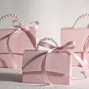 Portable fête mariage cadeau boîte chocolat bonbons cadeau Mini emballage sac faveurs de mariage décor boîtes