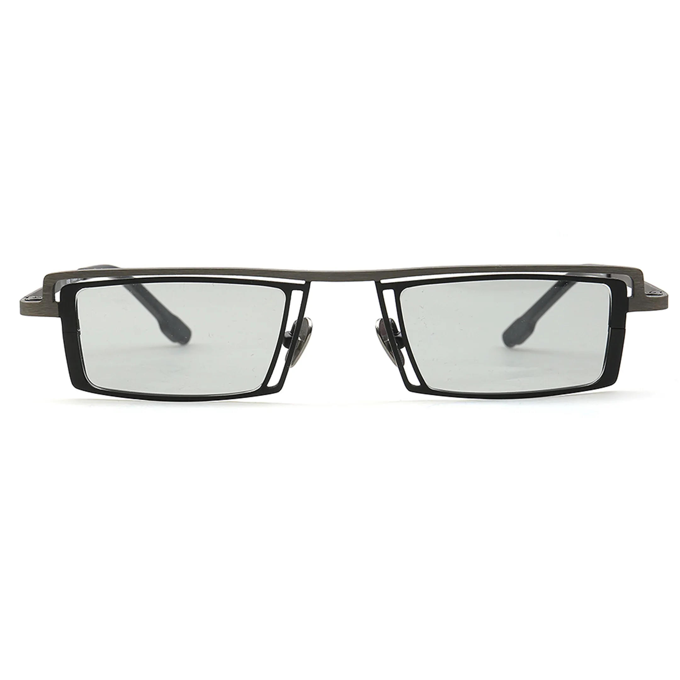 7768 New high-end luxury personality retro rectangular color all-titanium Polaroid sunglasses for men and women reading glasses
