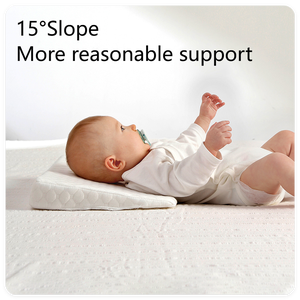 Cuscino a cuneo quadrato in cotone personalizzato <span class=keywords><strong>per</strong></span> neonati, cuscino <span class=keywords><strong>per</strong></span> allattamento con supporto in memory foam e pendenza - Product Image 3