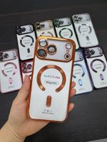 Coque de téléphone transparente électroplaquée antichoc magnétique en TPU avec charge sans fil pour