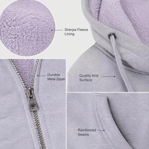 Sudadera con capucha para hombre, premium, color gris jaspeado, con forro polar y forro grueso de sherpa, corte holgado, para colecciones de ropa urbana de invierno - Product Image 6