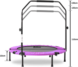 Minitrampolín plegable <span class=keywords><strong>de</strong></span> 36 "/38"/40 "para adultos, trampolín <span class=keywords><strong>de</strong></span> ejercicio con bandas <span class=keywords><strong>de</strong></span> resistencia, trampolín rebotador para Fitness, interior - Product Image 5