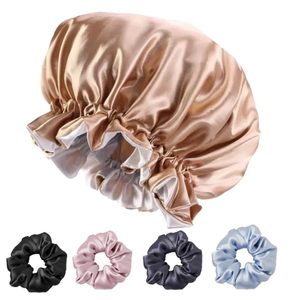 Gorro de Satén de Doble Capa Ajustable con Logotipo Personalizado, Gorro de Dormir para Mujer, para Peinar el Cabello Durante el Sueño, Cuidado del Cabello Natural - Product Image 6