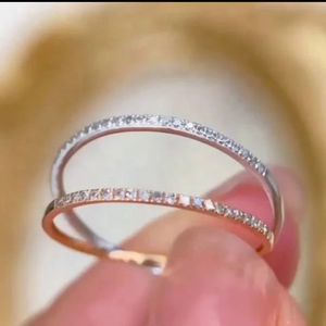 Xinfly 18k Gold 0.1ct Natural Diamond Classic AU750 <b>Row</b> Eternity Rings Fashion Jewelry - Product Image 4