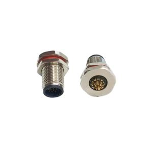 Conector de aviación de acero inoxidable HUA M12 IP68 impermeable de cobre 4A de 17 pines y 17 núcleos, con terminales macho y hembra de brida para alimentación - Product Image 4