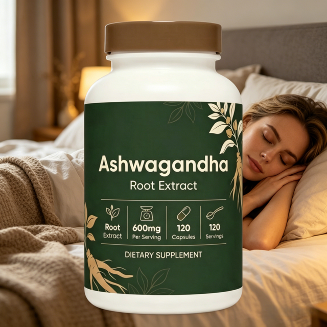 120 Capsule OEM Ashwagandha Supplement Sleep Support 600 mg Dietary Supplement