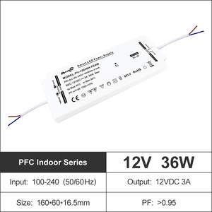 36W 60W 100W 150W Constant Voltage PFC Cabinet Driver With <b>Cable</b> 100-240V/200-240V AC-<b>DC</b> 12V 24V IP20 Plastic LED <b>Power</b> Supply - Product Image 2
