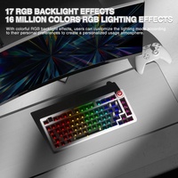 LEOBOG Hi75C 75% Barebones RGB USB Wired Programmable Mechanical Keyboard Kit Aluminum Alloy Gasket Mount DIY Base for Desktop