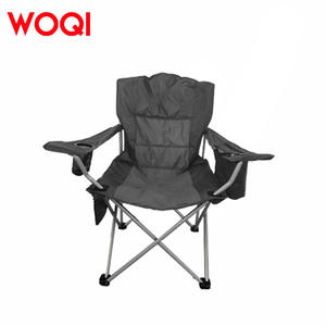 Chaise pliante Woqi d'extérieur, structure en aluminium, tissu Oxford gris et noir, avec porte-gobelet et sac de rangement - Product Image 5