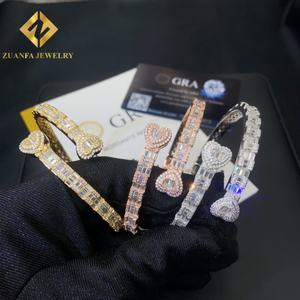 Nuevo Diseño de Brazalete de Moissanita con Forma de Corazón, Plata 925, Pasa el Test de Diamantes, Brazalete de Moissanita para Mujer con Certificación GRA - Product Image 3