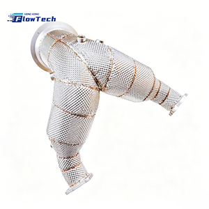 ท่อลงเทอร์โบ High Flow Racing สำหรับ Audi S4 S5 B9.5 3.0T EA839 ผลิตจากสแตนเลส 304 พร้อมแผ่นกันความร้อน สำหรับอัพเกรดระบบไอเสีย - Product Image 2