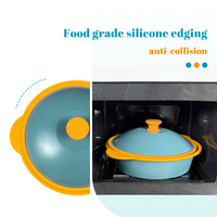 Plat à griller pour micro-ondes, plaque à frire, plaque à griller avec couvercle, pour griller, brunir et faire crouiner les aliments, ustensiles de cuisine en silicone pour micro-ondes, viande, sandwich