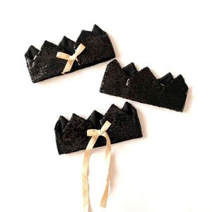 Nuevo listado negro brillo cumpleaños tela coronas hadas varitas niños cumpleaños niña corona diadema conjunto foto Props - Product Image 1