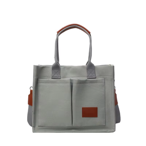 Bolso grande <span class=keywords><strong>de</strong></span> lona con logotipo personalizado, bolsos cruzados con bolsillos para ordenador portátil para el trabajo, <span class=keywords><strong>playa</strong></span>, gimnasio, uso diario, cómodos bolsos <span class=keywords><strong>de</strong></span> algodón - Product Image 6