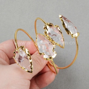 G0528 Fashion Arrowhead <strong>clear</strong> Aura <strong>Quartz</strong> Stone <strong>Bracelet</strong> - Product Image 4