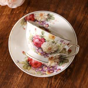 High-value Vintage Floral Coffee Cup and Saucer, Light Luxury Gold Rim Afternoon <b>Tea</b> Ceramic Cup, Court Style <b>Tea</b> <b>Set</b> - Product Image 4