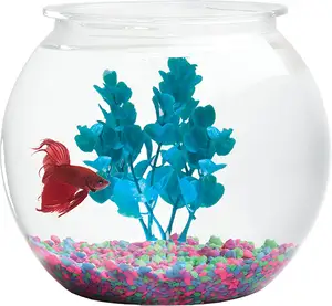 고품질 주문 로고 투명한 플라스틱 탱크 물고기 경작 Fishbowl 컵