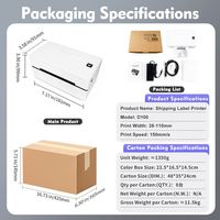 Imprimante thermique portable USB Marklife 110 mm, format de papier max., sans encre, 203 DPI, haute résolution, pour l'impression d'étiquettes et de codes-barres