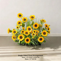 Décoration de tournesol artificiel, aménagement paysager végétal vert, décoration de plante simulée, décoration d'angle