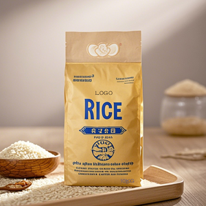 Kantung berdiri cetak kustom 10kg kemasan nasi kualitas tinggi makanan kualitas tinggi 1kg 2.5kg 5kg kantong beras plastik dengan pegangan - Product Image 5