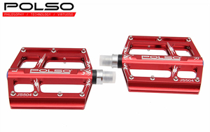 Pédale de vélo POLSO JS504 OEM de haute qualité, ultralégère, avec 3 roulements étanches, en alliage d'aluminium, rouge, bleu, noir, pour BMX, cruisers, VTT, vélo de route - Product Image 2