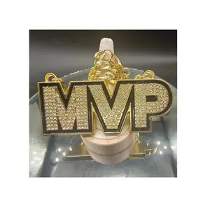 Fornitore d'oro Cina Custom Mvp medaglie in ottone stampato in rilievo Logo campionati del mondo Online divertente gioco MVP 1 ° posto medaglie