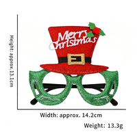 Lunettes décoratives de Noël à bord doré, accessoire de costume festif pour dîner de Noël en famille, photos de vacances et cadeaux
