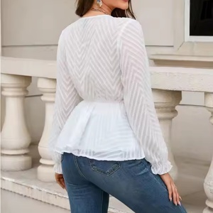 Nouvelle Blouse en Chiffon Unie Tendance pour Femme – Élégante et Décontractée pour l'Été - Product Image 2