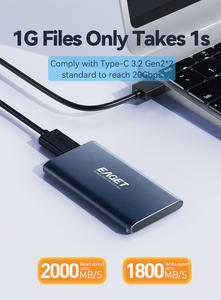 EAGET Tragbare 512GB SSD-Festplatte Typ-C USB3.1 Gen2 Extern mit M.<span class=keywords><strong>2</strong></span> SATA 2280 Eingebaut für Desktop Metallgehäuse - Product Image 2