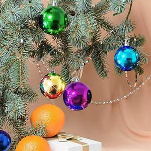 Ensemble de boules en plastique de décoration d'arbre de Noël multicolore de 6cm pour la décoration de la maison En stock - Product Image 5