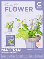 CLC7219-7230 Briques Nano en forme de fleurs de jardin (œillet, tournesol) – Ensembles de blocs de construction éducatifs pour enfants
